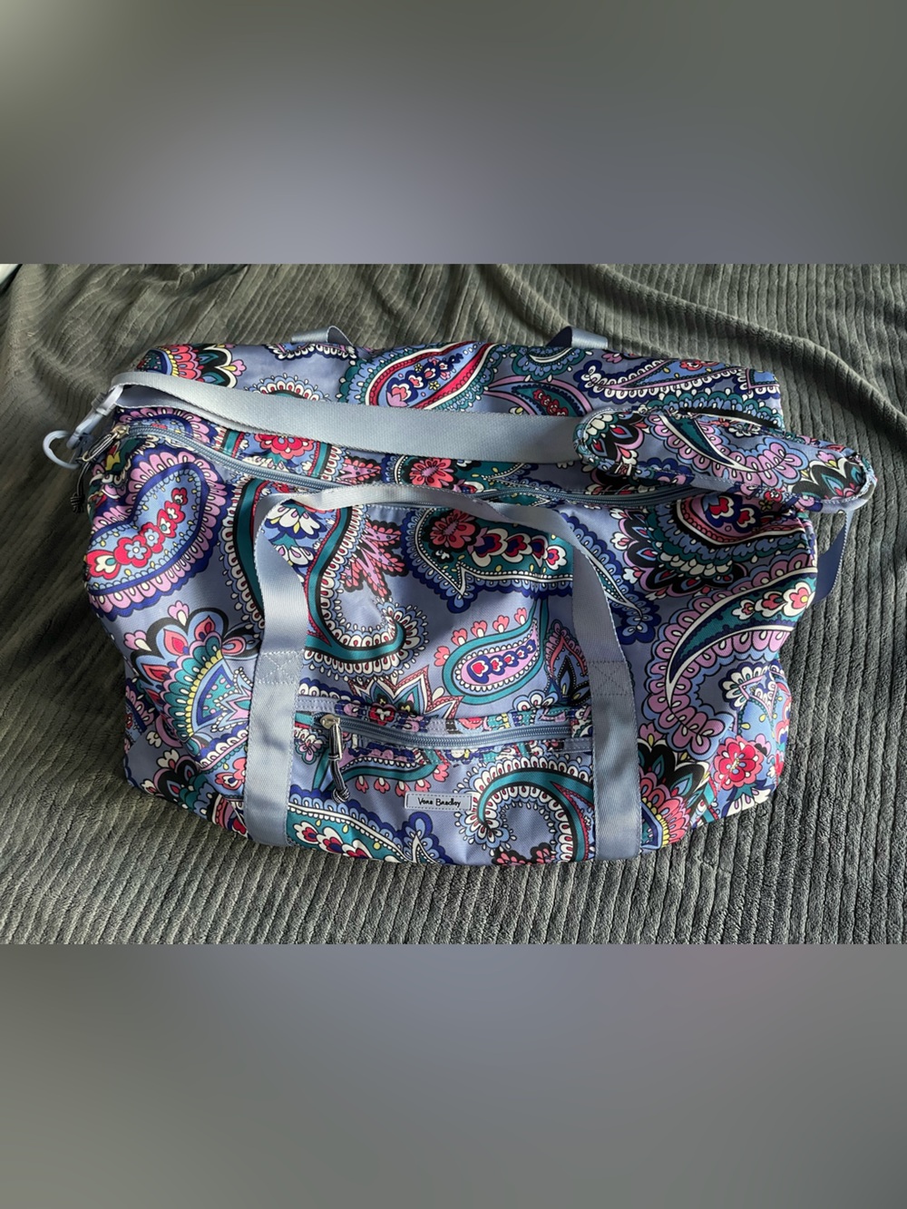 Vera Bradley Purple Paisley Travel Duffel with Pink & Teal Accents